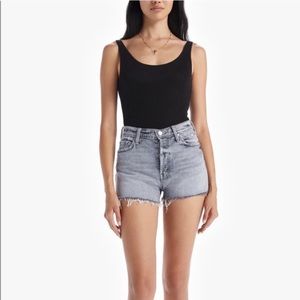 Women's Black and Gray Denim Shorts So Flattering Just Too Big For Me ,
